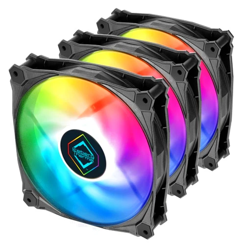 IceGALE Iceberg Thermal IceGALE Lightning ARGB Gen 2 120mm Case Fan 3-Pack (Black)