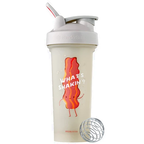 BlenderBottle Just for Fun Classic V2 Shaker Bottle Perfect for Protein Shakes and Pre Workout, 28-Ounce, What's Shakin'