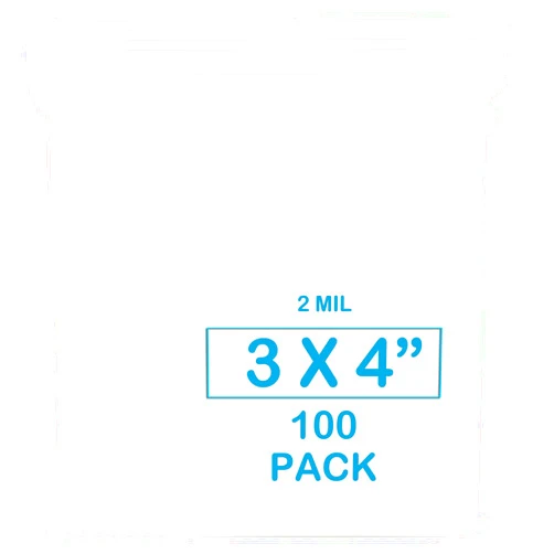 Pikdmin 3''X 4'' (Pack of 100) 2 Mil Thick Clear Reclosable Small Zip Plastic Poly Bags With Resealable Lock Seal Zipper for Photo, Jewelry, Bakery, Treats, Travel, Storage, Packaging & Shipping