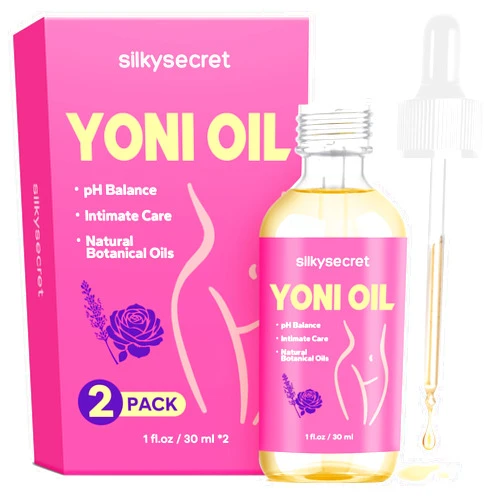 SilkySecret Yoni Oil (60ml, 2 Packs), pH Balance & Intimate Care Oil, Feminine Hygiene Essentials for Smell & Taste, Body Juice Oil for Women, Intimate Deodorant, Feminine Spray, Rose & Lavender Scent