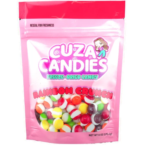 Cuza Candies Freeze Dried Skittles Rainbow Crunch Fruit Flavored Chewy Candy, 6 oz Bag TikTok Viral Candies