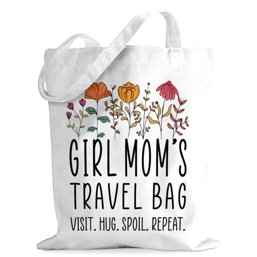 Sugargoo Names Travel Bag Visit Hug Spoil Repeat Tote Bag, Birthday Christmas Mother's Day Retirement Gifts for Women