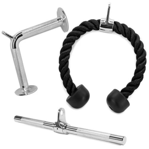 Yes4All Tricep Press Down Cable Machine Attachment Set, LAT Pulldown Attachment, Cable Machine Accessories for Home Gym