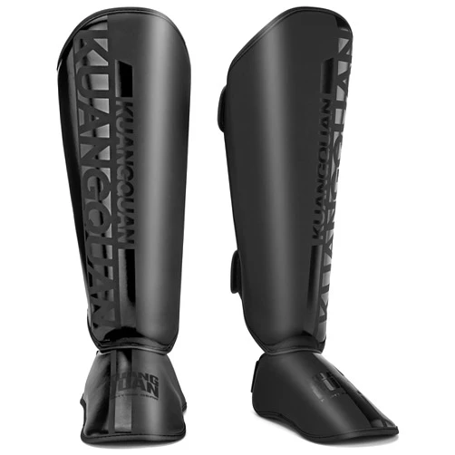 KUANG QUAN Muay Thai Shin Guards for Men,Women,Lightweight,Martial Arts Kicking Leg Instep Protection Pads Sparring Gear,for Kickboxing MMA Training,Professional Equipment