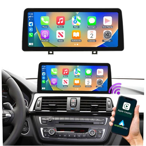 NINETOM 12.3 inch Touchscreen Wireless CarPlay Android Auto Multimedia Car Radio Receiver for BMW 3/4 Series NBT System, F30/F31/F32/F33/F34/F35/F36 (2013-2016)