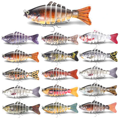 Talltalk 16 Pcs Fishing Lures for Bass Trout Perch Freshwater Trout Perch Freshwater Swimming Lures Fishing Bait Multi Jointed Swimbaits for Bass Fishing Slow Sinking Lifelike Fishing Lures Kit