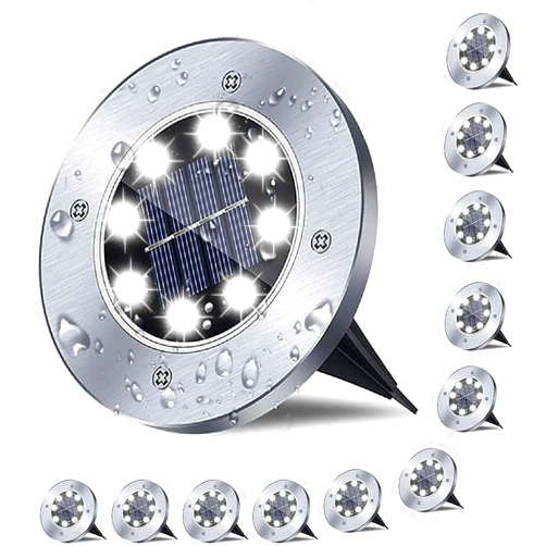 Rayolon Solar Ground Lights, Waterproof Garden Upgraded Outdoor Bright in-Ground Landscape Lights for Pathway,Yard,Deck,Lawn,Patio,Walkway (12 Pack White Light)