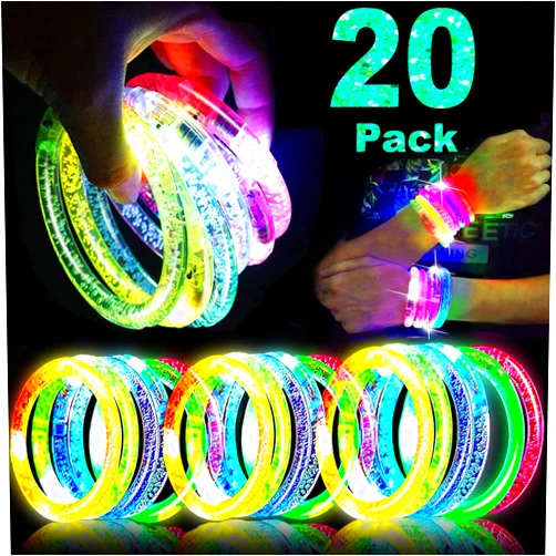 TURNMEON 20 Pack Glow Sticks Bracelets Halloween Party Favors, LED Bracelet Light Up Trick or Treat Toys Halloween Birthday Goodie Bag Fillers Treats Prizes Glow in The Dark Halloween Party Supplies Gifts