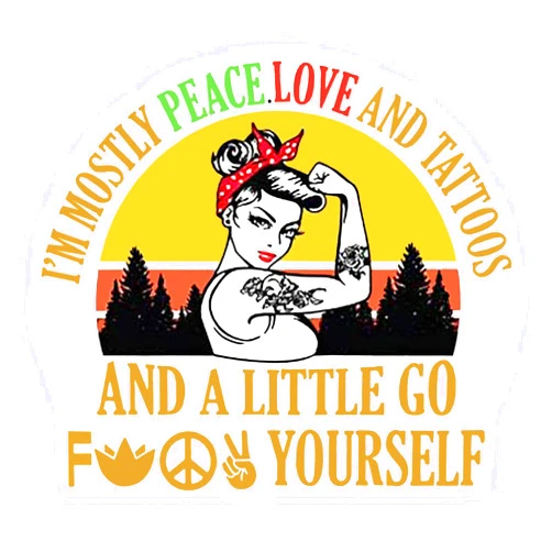 SSND Peace Love Tattoos and A Little Go F Yourself Vinyl Decal Sticker |Color| 5.5 X 5.25inch SSND1124