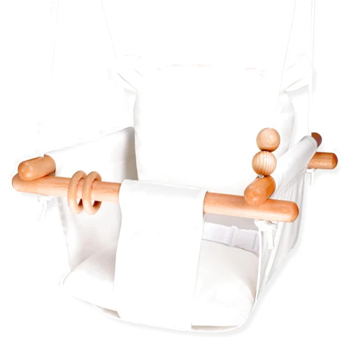 Generic Baby Swing - Wooden Infant Swing for Outdoor & Indoor Use, Secure Canvas Hanging Seat for Porch, Tree & Backyard