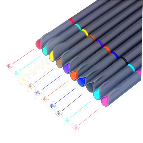 MyLifeUNIT Fineliner Color Pen Set, 0.4mm Colored Fine Liner Sketch Drawing Pen, Pack of 10 Assorted Colors