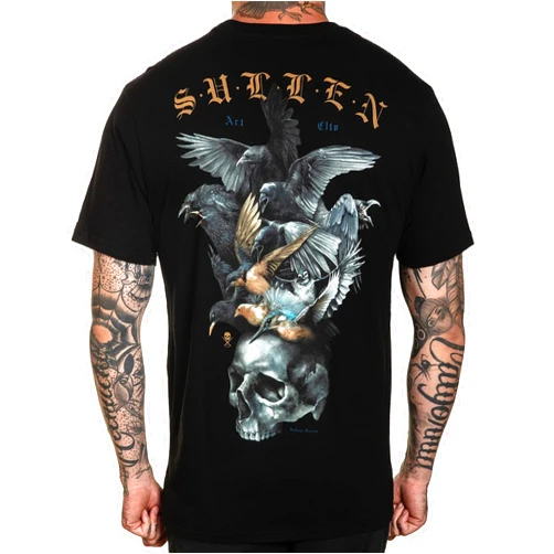 Sullen Art Collective Sullen Flock Short Sleeve Premium Fit Vintage Tattoo Skull Graphic T-Shirt for Men