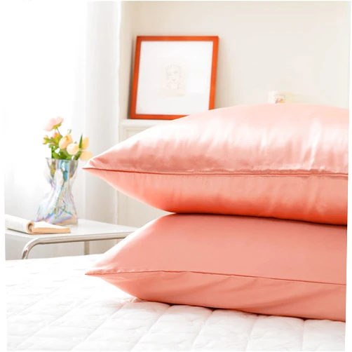 Revdomfly Silk Pillowcases, Set of 2, Rose, Wrinkle Resistant, for Bed Head, Neck, Back, Chest (Champagne, 20