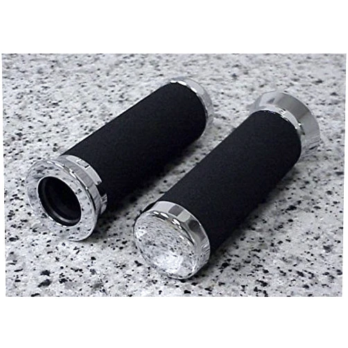 I5motorcycle i5 Chrome Foam Hand Grips for Harley Davidson Sportster Softail Dyna Road King Electra Tour Street Hydra Super Wide Glide V-Rod VRSC FXD FLD FLS FXS FX FL XL 883 1200