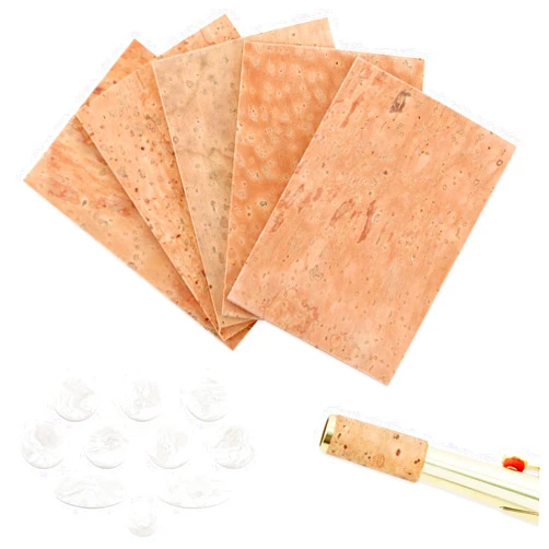 EASTROCK Alto Sax Neck Cork, 10pcs Saxophone Key Buttons and 5pcs Universal Saxophone Neck Cork, Alto Sax Joint Cork Sheet, Saxophone Cork Replacement Kit for Alto Saxophone