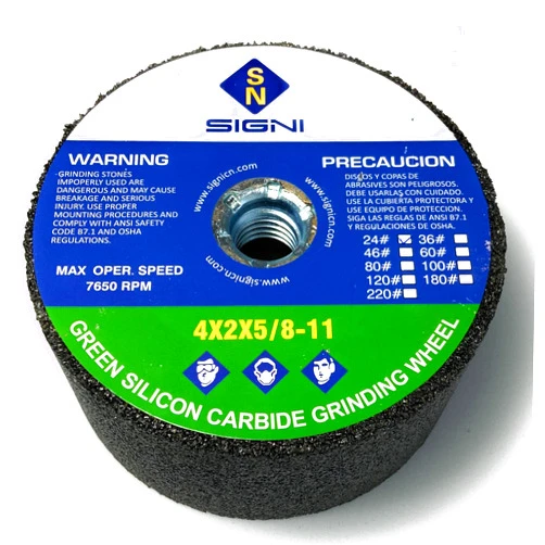 SIGNI 4-Inch Green Grinding Stone with 5/8-11 Thread (24 Grit)