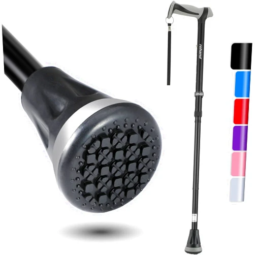 REHAND Walking Cane - Foldable, Adjustable, Collapsible Walking Canes for Men & Women, Heavy Duty All Terrain Tip, with Travel Bag | Walking Sticks for Seniors & Adults
