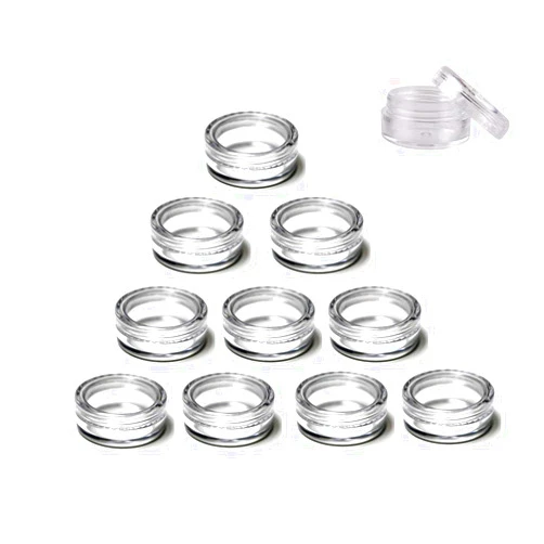 GBSTORE 3 Gram Plastic Cosmetic Containers,for Eye Shadow Nails Powder Jewelry Cosmetic Lip Balm Lip Gloss Cream Lotion and Creams Sample Make-up Storage(10 Pcs)
