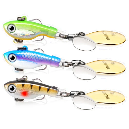 TRUSCEND Swim or Jig Fishing Spinner Baits for Freshwater and Saltwater, Rooster Tail Fishing Lures for Trout Bass Walleye Crappie Salmon Pike, Blade Bait with Copper Blade