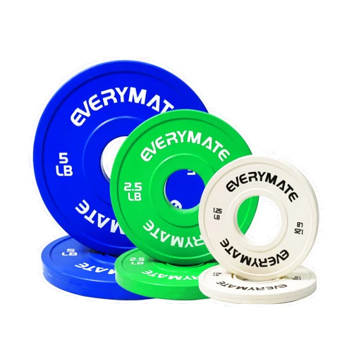 EVERYMATE Change Weight Plates 1.25LB 2.5LB 5LB Set Fractional Plate Olympic Bumper Plates for Cross Training Bumper Weight Plates Steel Insert Strength Training Weight Plates
