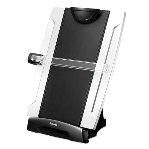 Bankers Box Fellowes 8033201 Office Suites Desktop Copyholder, Plastic, 150 Sheet Capacity, Black/Silver
