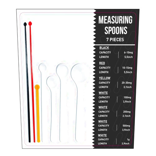 Extrakt Manufaktur Hamburg Dosing spoon | milligram measuring spoons set of 7 | exact dosing from 6 mg to 1g | mg measuring spoons for powder