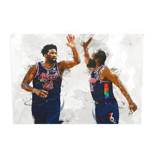 stortnate Joel Embiid, James Harden Poster Basketball Wall Art Canvas Poster Wall Art Decor Print Picture Paintings for Living Room Bedroom Decoration Unframe:12x18inch(30x45cm)