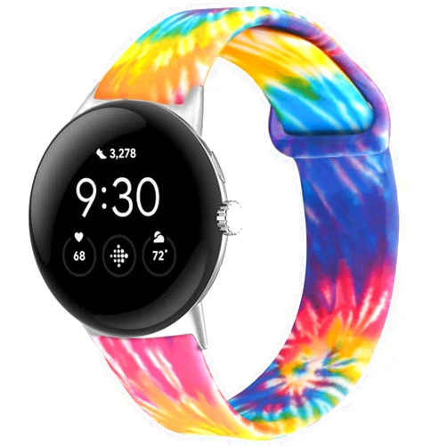 Idealiveny Sport Band Compatible with Google Pixel Watch Band Soft Silicone for Google Pixel Watch Women Replacement for Google Pixel Watch Double Side Pattern Flexible Wristband