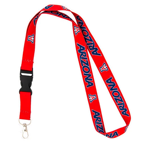 Desert Cactus University of Arizona Lanyard Wildcats Zona Car Keys ID Badge Holder Lanyard Keychain Detachable Breakaway Snap Buckle (Red)