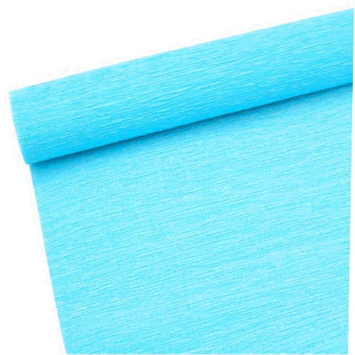 XNQOUS Crepe Paper Streamers 4pcs 250x25cm Colored Crepe Paper Roll Origami Crinkled Crepe Paper DIY Flowers Decoration Gift Wrapping Paper Fold Crafts for Flower Making(Lake Blue)