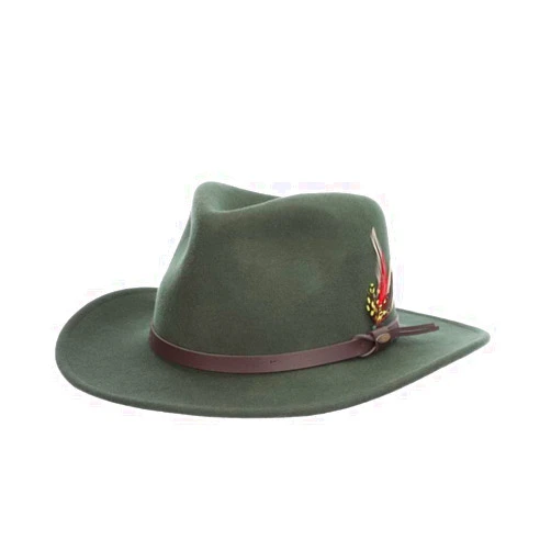 Scala Classico Men’s Crushable Felt Outback Hat Wide Brim 100% Wool Felt UV Protection