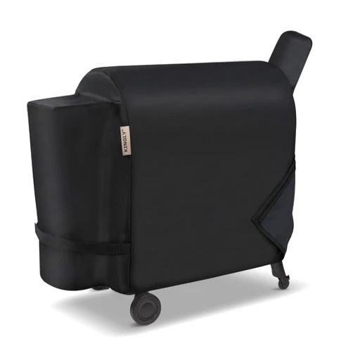 KINGLY Pellet Grill Cover for Traeger Pro 34/780 Series,600D Heavy Duty Rip-Proof Material Smoker Cover,Waterproof UV and Fade Resistant Grill Cover with Straps & Zippers for Traeger Texas 34,Z Grills 700