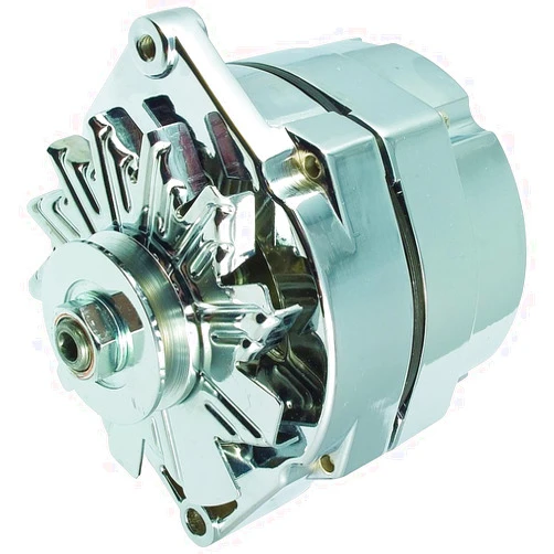 Parts Player OEG Parts New Alternator High Output 100 AMP Chrome 1 or 3 Wire, Self Exciting Compatible With GM Chevy 10 SI 10SI DELCO BBC SBC 1965-1986 1100125, ADR0335C, 40012395