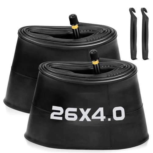 Hydencamm 2/4 Pack 20x4 26x4.0 Fat Bike Tube with AV 32mm Valve, Premium Butyl Rubber Fat Tire Bike Tubes with 2 Tire Levers, 20, 26x3.5-4 Bike Tube for Road/MTB/E Bike by Hydencamm