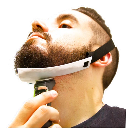 Aberlite FlexShaper 2.0 - Beard Shaper Neckline Guide - Hands-Free & Flexible - The Ultimate Neckline Beard Shaping Template - Beard Trimmer Tool - Lineup Stencil Kit beard liner tool outliner (White)