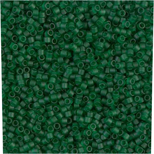 Miyuki Delica 11/0 Cylinder Seed Beads - Matte Tr Dk Emerald - DB0767 5 Grams