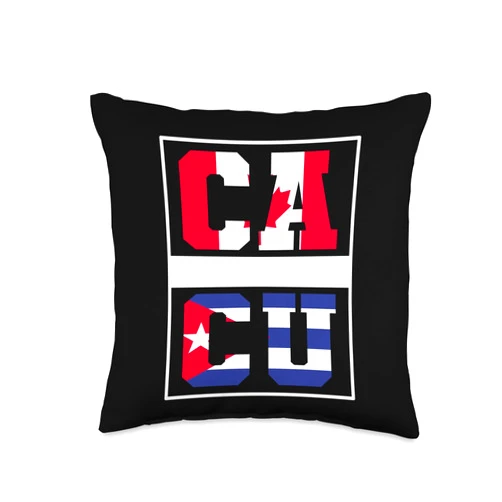 Roots Canada and Cuba Half Canadian half Cuban Mixed Heritage Canada Cuba Roots Throw Pillow