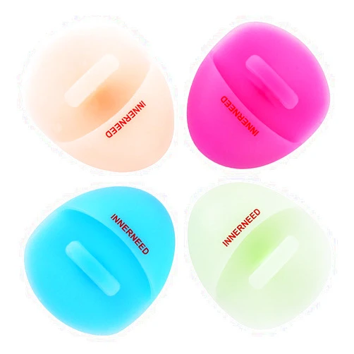 INNERNEED Super Soft Silicone Face Cleanser and Massager Brush Manual Facial Cleansing Brush Handheld Mat Scrubber For Sensitive, Delicate, Dry Skin (Pack of 4)