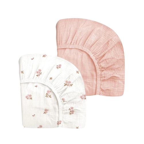 Meowcards Mini Crib Sheets for Baby Boy Girl 2 Pack, Neutral Mini Crib Mattress Sheet 24