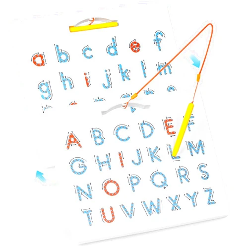 LovesTown Double Sided Magnetic Alphabet Tracing Board ABC Letter Learning Toy with Magnets Educational Writing Practice for Preschool Toddlers