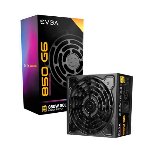 EVGA 850 G6, 80 Plus Gold 850W, Fully Modular, Eco Mode with FDB Fan, 100% Japanese Capacitors,10 Year Warranty, Includes Power ON Self Tester, Compact 140mm Size, Power Supply 220-G6-0850-X1