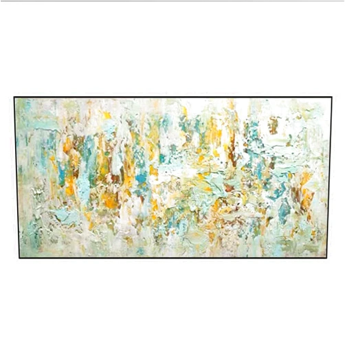 BAWHO Modern Abstract Large Living Room Hand Painted Decorative Painting Color Block Nordic Dining Room Sofa Bedroom,27inx54in,No Frame