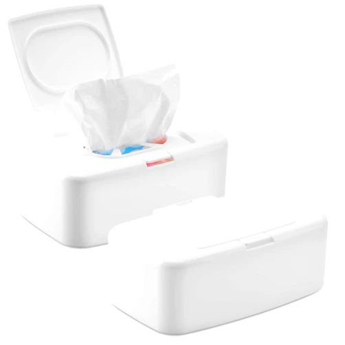 Rarowanti 2 Pack Wipes Dispenser, Small Wipes Case with Lid, Wet and Dry Tissue Box, Dustproof Wipe Container with Sealing Design, Keeps Wipes Fresh Wipe Holder