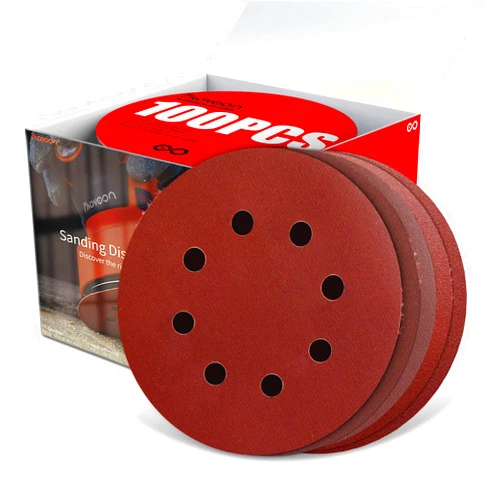 Faoyoon Sanding Disc 5 Inch 8 Hole, 100 Pcs Orbital Sanding Discs Hook and Loop, Sandpaper for polishing and grinding, 320 400 600 800 1000 Grit Sand Paper for Random Orbital Sander