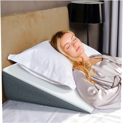 Kölbs Kolbs Bed Wedge Pillow for Sleep Apnea, Sleeping Comfort, Relaxing, Acid Reflux, Heartburn and Back Pain Relief. Cushion for Sitting Up in Bed. Memory Foam Top, Chic Jacquard Washable Cover.