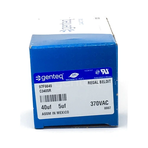 Genteq C3405R 97F9849 Capacitor Motor Run, 40/5Uf, 6%, Case, 370V