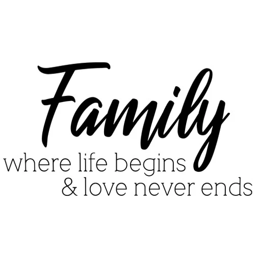 Ceybo Vinyl Wall Art Decal - Family Where Life Begins & Love Never Ends - 12
