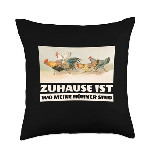 Hühner Bauer Landwirt Garten - Lustige Sprüche Zuhause ist wo Meine Hühner sind-Gift Farmer Throw Pillow, 18x18, Multicolor