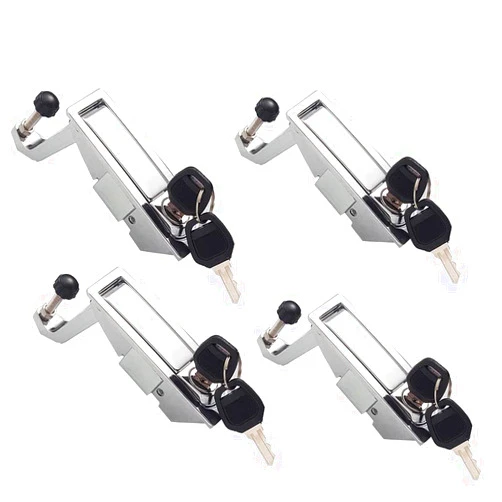 WJSKDQ 4Pcs Compression Latch Lock Trigger Latch Lock Zinc Alloy Adjustable Lever Hand Operated Compression Latches Flush Mount Silver