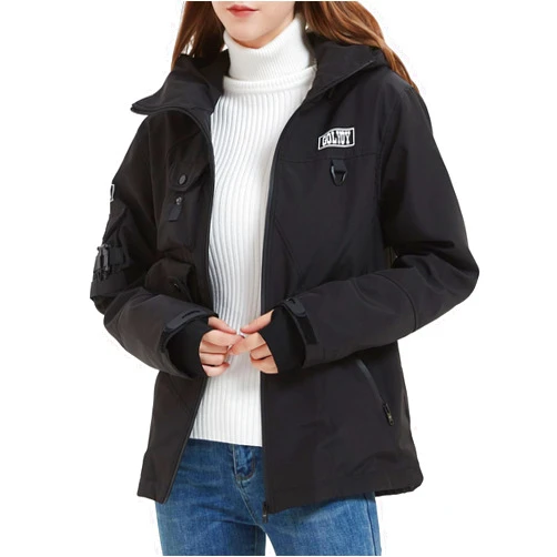 GOLYOY Bomber Jacket Women Lightweight Techwear Windbreaker Multi-Pocket Zip Up Jackets for Women Fashion Streetwear Coat